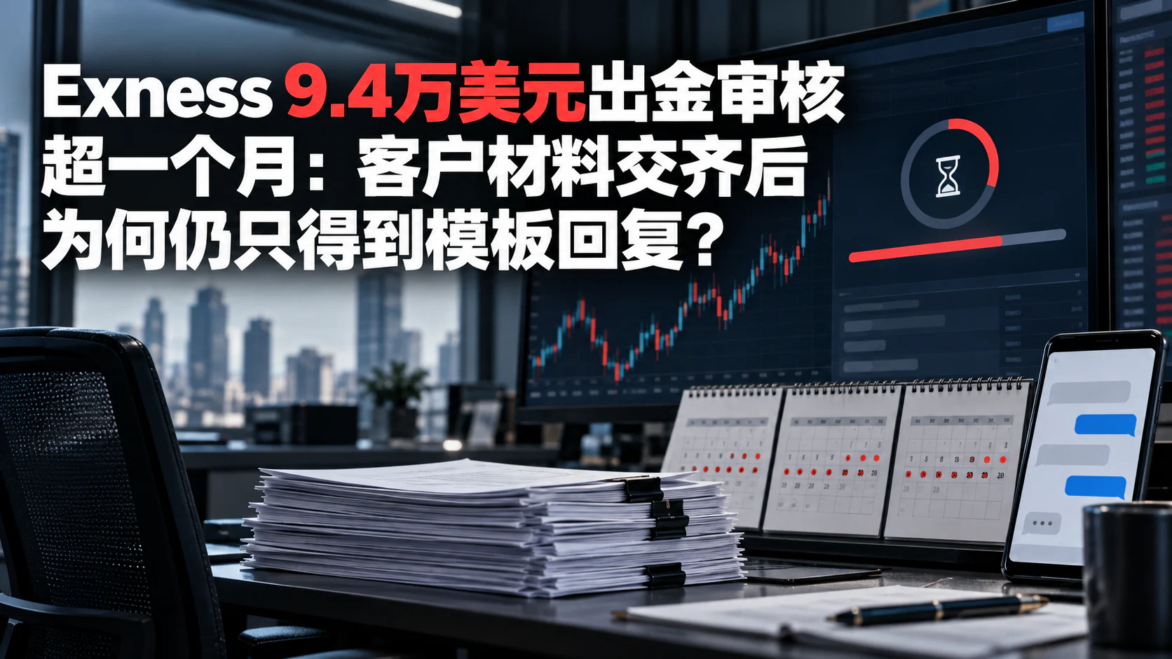 Exness 9.4万美元出金审核超一个月：客户材料交齐后为何仍只得到模板回复？