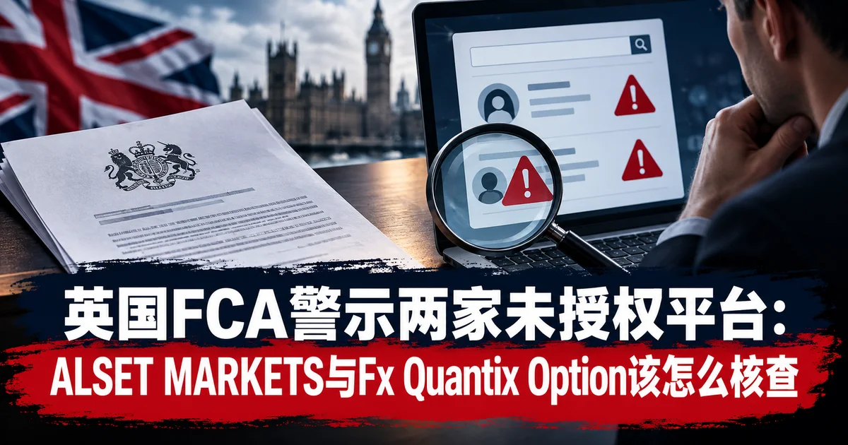 英国FCA警示两家未授权平台:ALSET MARKETS与Fx Quantix Option该怎么核查