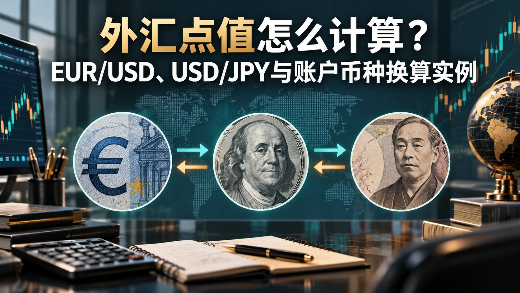 外汇点值怎么计算？EUR/USD、USD/JPY与账户币种换算实例