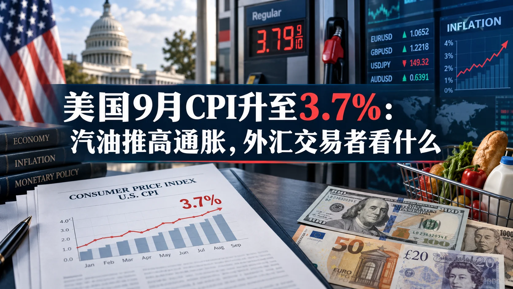 美国9月CPI升至3.7%：汽油推高通胀，外汇交易者看什么
